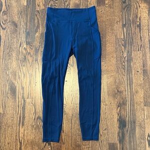 Lululemon Athletica Navy Blue Leggings with Side Pockets